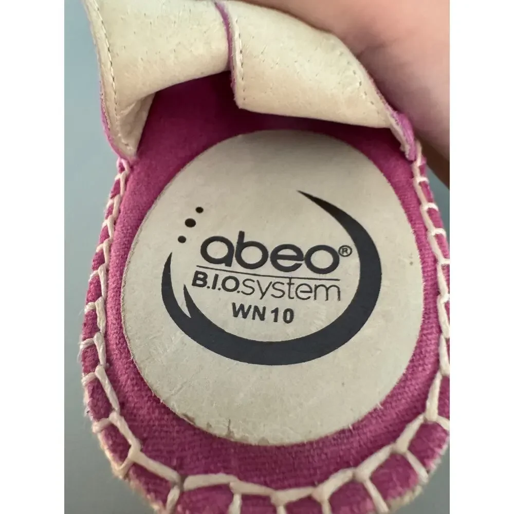 ABEO B.I.O Systems Delano Espadrille Wedge Suede Sandals in Fuchsia Size 10 (B)